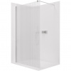 CERANO - Sprchová zástena Walk-in Onyx Round Ľ/P - 8 mm - guľatá vzpera - chróm, ryhované sklo - 90x200 cm