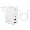 Baseus Nabíjačka do zásuvky 230V GaN2 Pro (CCGAN2P-L02) - 2x USB-C PD 100W, 2x USB-A QC3.0, s káblom Type-C na Type-C - Biela KF2315854