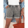 Dámske sivé šortky s elastickým pásom, sy0382-XL XL