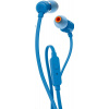 JBL T110 Black špuntová sluchátka, 3,5 mm jack, mikrofon, modrá T110BLU