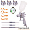 Auarita H-921 HVLP s tryskami 0,5+0,8+1,0+1,2mm a regulátorom tlaku (113l/min.)