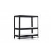 Policový regál Trestles RH 900x800x600, nosnosť 1050 kg, 3 police Farba: čierna, Typ police: biela MDF 5 mm
