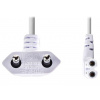 NEDIS napájecí kabel pro adaptéry/ Euro zástrčka - konektor IEC-320-C7/ úhlový-úhlový/ dvoulinka/ bílý/ 3m CEGL11055WT30