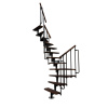Minka STAIRS Lomené modulové schodisko Joker 180° orech/čierna, 304,2 cm