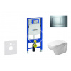 GEBERIT Duofix Modul na závesné WC s tlačidlom Sigma30, lesklý chróm/chróm mat + Duravit D-Code - WC a doska, Rimless, SoftClose