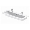 Duravit ME by Starck - Nábytkové dvojumývadlo, 123x49 cm, 2 otvory na batérie, matná biela 2361123224