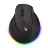 CONNECT IT FOR HEALTH Cloudy Left bezdrátová vertikální myš pro leváky, RGB podsvícení, 2xBT,USB ČERNÁ CMO-2620-LH