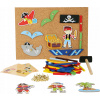 Drevené pirátske piráty puzzle korkový plak
