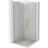 Posuvný sprchový kút Mexen Velar L Duo 80 x 80 cm, transparentný, brúsené zlato - 871-080-080-02-03-55