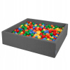 Guľôčkový bazén KiddyMoon 120-KW30D-034 120x120x30 cm (VEĽKÝ SUCHÝ BAZÉN, štvorcový, 120x30, 300 guličiek)