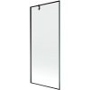 Mexen Next, vaňová zástena 1-krídlová 80 x 150 cm, fixné krídlo, 6 mm číre sklo s čiernym vzorom, čierny profil, 895-080-000-00-70-70