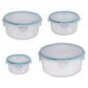 Magic Home 801315 Dóza MagicHome Lunchbox sada 4 ks, 400/800/1500/2300 ml, okrúhle, Clip
