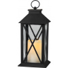 Lampáš MagicHome Vianoce, LED teplá biela, 3xAAA, plast, časovač, čierny, 14x14x32.2 cm, pohyblivý plameň