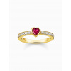 Thomas Sabo TR2448-995-10-56 Gold-plated solitaire ring w. red stone + zirconia