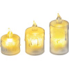 Sviečka MagicHome Vianoce, sada 3 ks, LED teplá biela, jednoduché svietenie, 3,7x5/6,5/8 cm