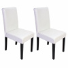 Design-Shop Jedálenská stolička Litta (SET 2 ks), tmavé nohy - Biela