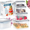HERMETICKÉ KUCHYNSKÉ dózy na potraviny s tesnením, sada 4 kusov