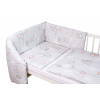 Baby Nellys Mantinel s obliečkami Premium 3D sada Good night Animals sivé GIRL 135 x 100 cm