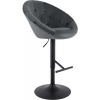 Design-Shop Barová stolička London zamat - čierny rám - tmavosivá