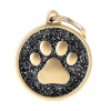 MyFamily Adresár, prívesok na obojok pre psa Shine Gold Paws Satin Black