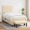 vidaXL Posteľný rám boxspring s matracom krémový 90x190 cm látka - Krémová - 159525-149803