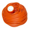 SOLIGHT predlžovací kábel - spojka, 1 zásuvka, oranžová, plochá, 30m PS28 DOPREDAJ
