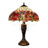 Tiffany stolná lampa Rose 304 - Huizhou Oufu Lightin v.58xš.40,sklo/kov,40W