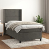 vidaXL Posteľný rám boxspring s matracom tmavosivý 90x190 cm zamat - Sivá - 167648-101985
