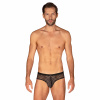 Obsessive Pánske slipy s otvorom Obsessive Severio jockstrap, Veľkosť L/XL, Farba čierna