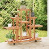 zahrada-XL Stojan na kvetiny s kolieskami 110x25x101 cm masívna jedľa 362852