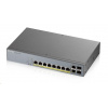 Zyxel GS1350-12HP 12portový inteligentný spravovaný CCTV PoE switch, dlhý dosah, 130W, 10x GbE, 2x SFP GS1350-12HP-EU0101F