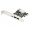 Digitus Karta rozhraní IEEE 1394a, PCIexpress, 3 port 1x ext.1394mini, 2x ext. 1394a Porty