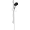 HANSGROHE Rainfinity sprchová súprava, ručná sprcha 3jet priemer 132 mm, 65 cm sprchová tyč Puro S, jazdec s tlačidlom Push a textilná sprchová hadica 160 cm, chróm, 28745000