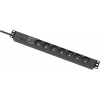 SALTEK Zásuvka RACK-PROTECTOR-VX7-1U vícenásobná s integrovanou přepěťovou ochranou 7 zásuvek