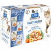 Brit Care Mix príchutí Fillets in Jelly Krmivo v želé pre mačky 12x85 g