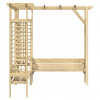 Pergola drevo VidaXL oblúk s lavičkou 200 cm