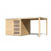 drevený domček KARIBU QUBIC 1 + prístavok 226 cm (79847) natur LG2479
