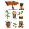 CUKROVÁ TLAČ jedlý obrázok na tortu Cukrová hmota STAR WARS GROOT + TEXT 4