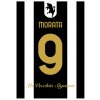 Superfutbal Maketa dresu Juventus Turín, čiena / biela Rozmer: A2, Meno a číslo: Morata 9