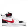 Nike Court Borough Mid 2 Big Kids' Shoe White/Red/Black 3 (35.5)