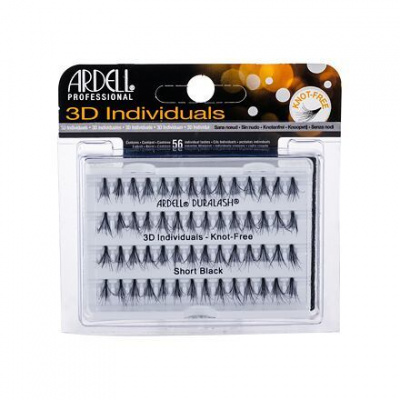 Ardell 3D Individuals Duralash Knot-Free trsové nalepovací řasy bez uzlíku 56 ks odstín Short Black