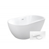 BESCO NAVIA voľne stojaca akrylátová vaňa s prepadom 150 x 80 cm, biela #WAS-150-NBI