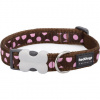Obojok RD 12 mm x 20-32 cm - Pink Spots on Brown