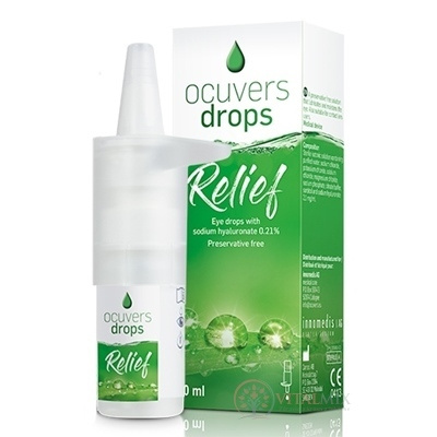 Ocuvers drops Relief očné kvapky s obsahom hyaluronátu sodného 0,21%, 10 ml