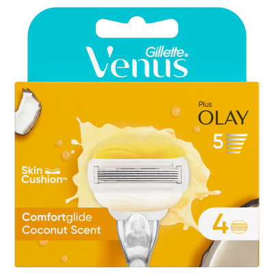 Gillette Venus Olay ComfortGlide vymeniteľná hlavica do holiacich strojčekov pre ženy, 4 ks / 1 bal