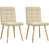 DKD HOME DECOR Stoličky do jedálne 2 ks. Krémová látka