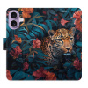 Flip pouzdro iSaprio - Apple iPhone 17 - Flower Jaguar 02 s kapsičkami na karty (Flipové knížkové pouzdro, obal, kryt iSaprio s přihrádkami na karty a motivem)