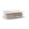 KIS Plastový úložný box C-Box Transparent L s kolečky, 27 L