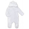 Baby Nellys Kombinézka /overal Minky s kapucňou a uškami - biela, veľ. 80 Baby Nellys 8596309294551