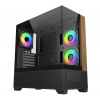 Cooler Master case Elite 690 Wood, ATX, Průhledná bočnice, 3x 120mm ARGB Fan, Černá E690-KHNN-S00